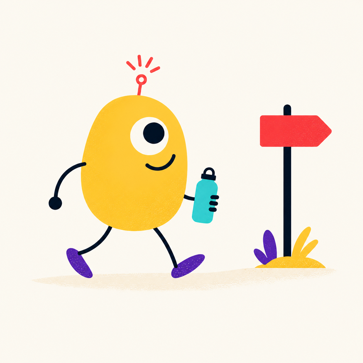 Brali mascot taking an everyday walk