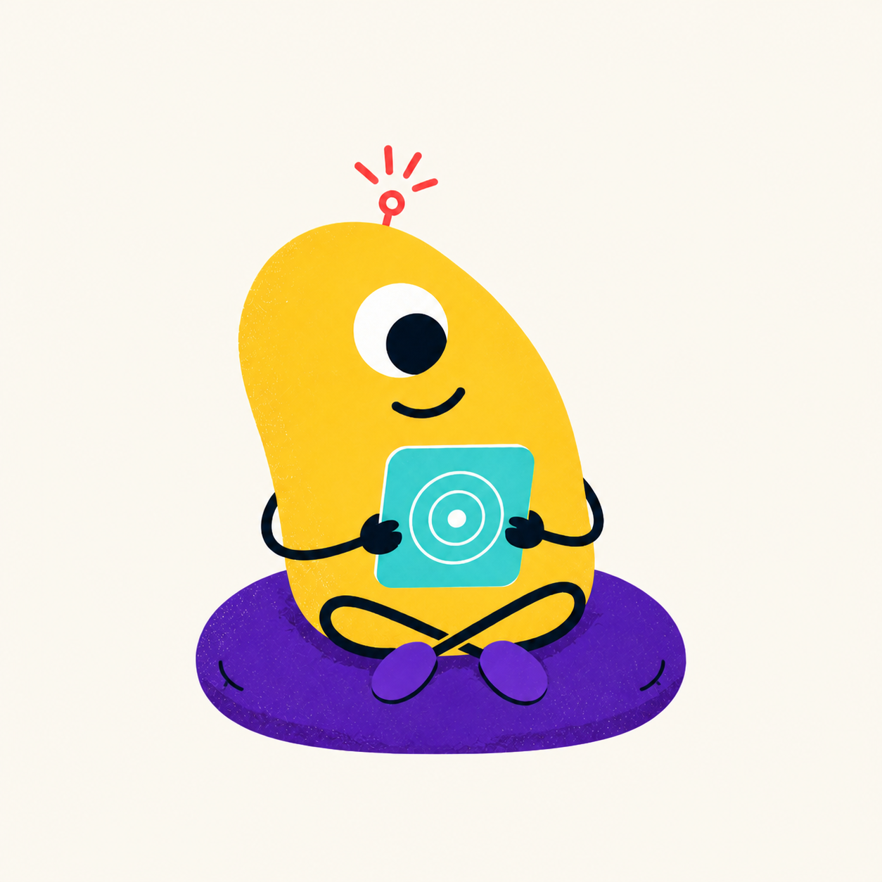Brali mascot practicing a calm reset