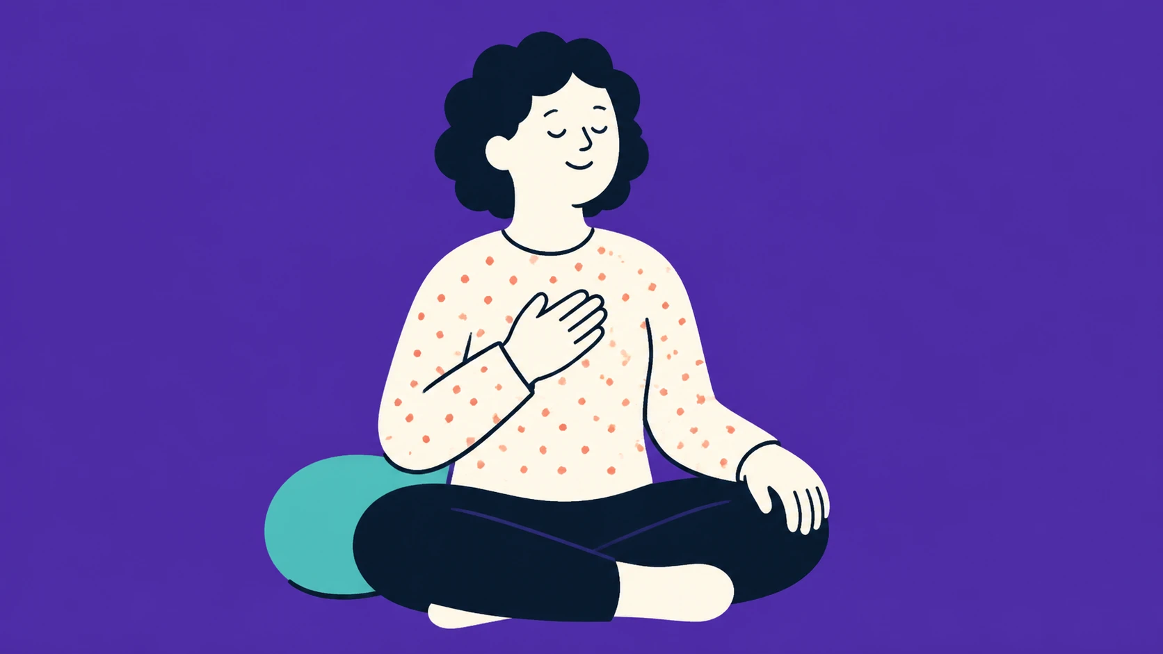 A person pausing calmly to notice their experience and regain perspective